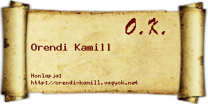 Orendi Kamill névjegykártya